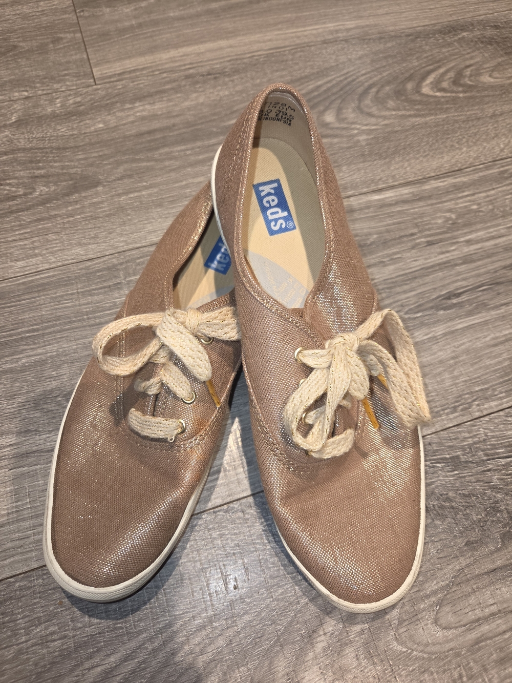 Keds Women's Metallic Rose Gold Lace-Up Sneakers